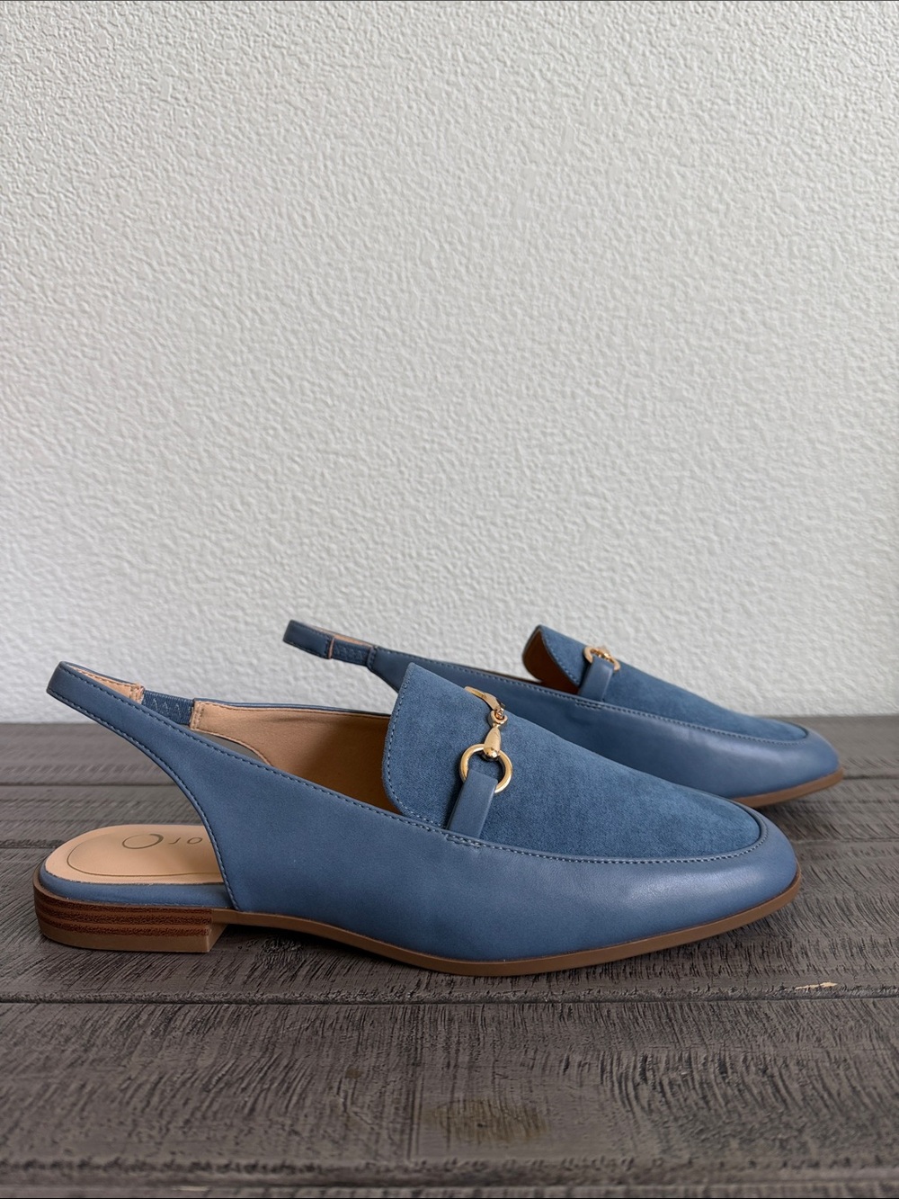 Journee Collection Lainey Blue Slingback Loafers NIB